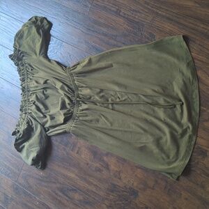Chic style green women's dress